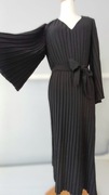 Czarna długa plisowana sukienka rozmiar M 38 studniówka