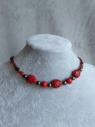 Czerwony naszyjnik z biedronkami, choker