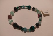 Bransoletka z minerałów handmade fluoryt agat granat 