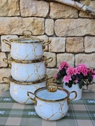 Garnki emaliowane 4szt likwidacja magazynu 