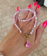 Naszyjnik Choker z Kamieni Naturalnych Agat Jadeit Kwarc Kryształ Hematyt 