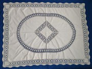 obrus ręcznie robiony serweta vintage PRL