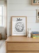 Personalizowana metryczka czarno-biała do pokoju dziecka 30x40