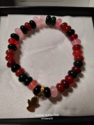 Bransoletka Turmalin Kolorowy - Aniołek 316L Gold Plated 