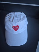 Czapka PLAY Comme des Garçons CDG biała z sercem nowa z metką