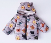 Zimowa ocieplana kurtka ze zwierzątkami F&F 74/80