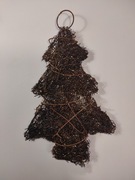 Ozdoba świąteczna, choinka w złotym brokacie 