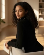 Prążkowany czarny półgolf damski