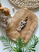 Brelok do kluczy sowa beżowa