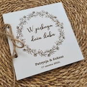 Personalizowana kartka z okazji ślubu drewniana 