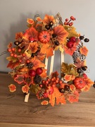 Rękodzieło ..Jesienny wianek na drzwi 