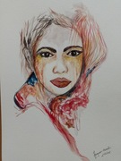 Akwarelowy portret kobiety.