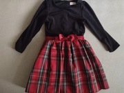 Sukienka 116 122 elegancka na święta wesele długi rękaw kratka