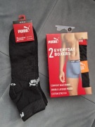 Puma zestaw bokserki L 2szt czarne + 3pak skarpetki 43-46 quarter czarne
