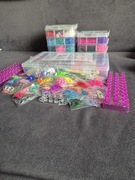 Zestaw gumek do robienia bransoletek XXL, z szydełkami i zawieszkami