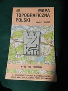 Mapa topograficzna N-33-106 Piła 1:100 000 WZkart