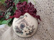 Świąteczny medalion bombka zawieszka rękodzieło 