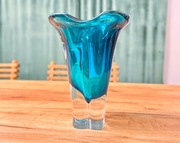 Wazon czeskie szkło amarantowy Egermann Vintage