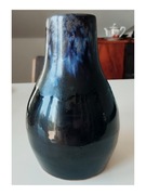 Wazon butla, ceramika, czarno - niebieski 