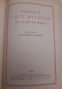 Polskie Listy miłosne   -  1922 rok opracował Dr. Bertold Merwin