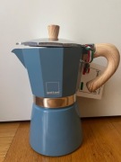NOWA Kawiarka / ekspres do kawy, na 3 filiżanki. Niebieska 
