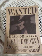 Plakat Wanted Dracule Mihawk bez ramy 28 x 42 cm