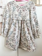 Newbie Kappahl 122 jesienna sukienka na długi rękaw króliczki pastelowa