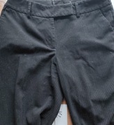 H&M_ Spodnie Garniturowe_Czarne/ Prążki_Proste_ 36_Lux