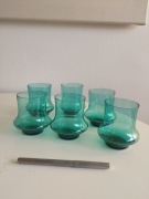 Zestaw 6 ciekawych szklanek z PRL-u 