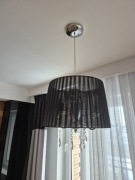 Czarno srebrna lampa z kryształkami 