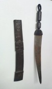 Stary nóż etniczny typu koummya dagger z pochwą ręcznie zdobiony Afryka Płn