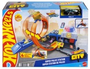 Hot Wheels City Posterunek Policji tor wyścigowy pętla + radiowóz 1:64