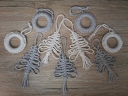 Ozdoby świąteczne, makrama, boho, Choinka, wianek