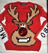 361* Next Świąteczny sweter renifer 7/8 lat_ 122/128 cm