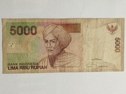 Sprzedam banknot Indonezja 5000 Rupii 2001r. stan db.