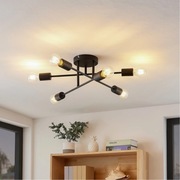 Lampa sufitowa Ceiling Lamp, czarna, metalowa, 6-punktowa