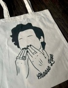 Torba bawełniana torebka tote bag cotton bawełna beżowa Harry Styles 