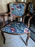 Fotel krzesło Ludwik w kwiaty i ptaki