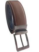 Pasek MĘSKI  SKÓRZANY BRĄZOWY Alessandro Paoli DWUSTRONNY 120cm