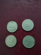 ZSRR 15 kopiejek 1961,81,83,89