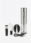 ZESTAW Otwieracz Elektryczny do Wina 4w1 USB Stalowy OUTLET