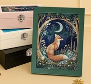 Organizer na biżuterię z lusterkiem lis idealny prezent vintage szkatułka