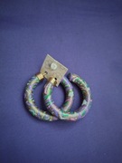 Ciekawe kolczyki otwarte kółka złoto kolorowe