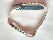 Ciekawy Pasek pas damski tasiemkowy kółkami 85cm