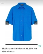 Bluzka damska lniana r.48, 55% len 45% wiskoza
