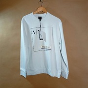 Armani Exchange Bluza Męska biała Organiczna Bawełniana M