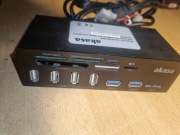 Multifunkcyjny panel 5.25' Akasa z czytnikiem kart, USB 2.0/3.0, eSata