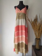 BPC Cieniowana sukienka Ombre Hippie Boho Maxi Koralowa 34 36 XS