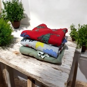 Bluzy chłopiec 122-134 Du Pareil au môme H&M z kapturem bawełna dinozaury