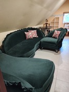 Sofa modułowa butelkowa zieleń, angielski styl 